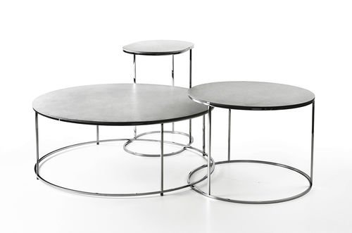 Mesa de centro contemporánea - AIRSTEEL - Gravelli - de acero / de hormigón / redonda