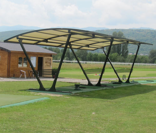 Marquesina de metal y lona para espacios públicos para campo deportivo - ALYSÉ CLASSIC - Covertou