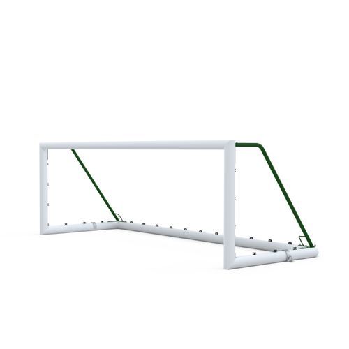 Portería de fútbol de aluminio - S12234 - SODEX SPORT - transportable / blanca / plastificada