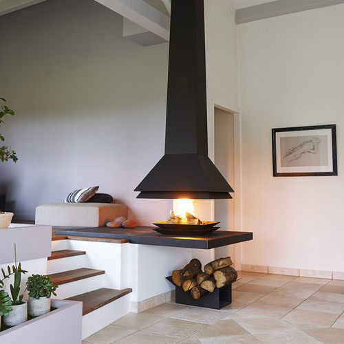 Chimenea de leña - MONTGO - Vyrosa - contemporánea / hogar abierto