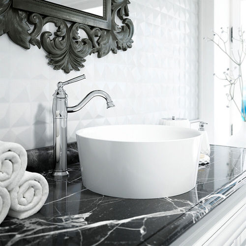 Lavabo sobre mueble - LEONORA®  - JACUZZI - de mineral compuesto / brillante / redondo