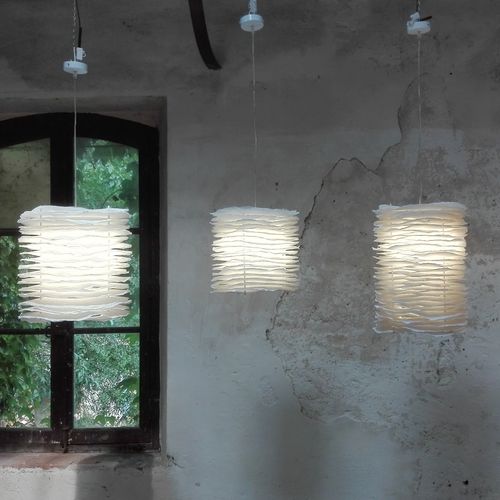 Lámpara suspendida - MILLEFEUILLE HIRSUTE - JeanLuc Mare luminaires - de papel / de diseño original / con cable