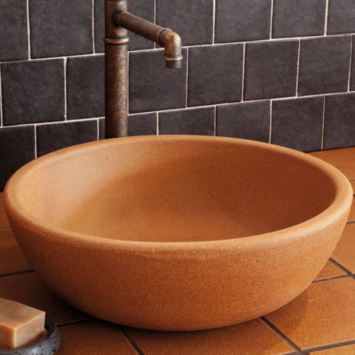 Lavabo sobre mueble - HIDRA - CERAMICA FERRES - de arenisca / redondo / con 1 orificio
