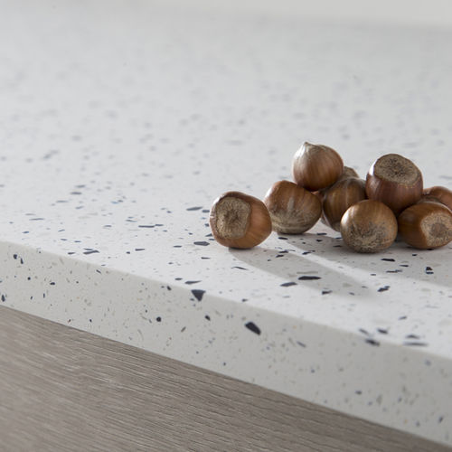 Encimera de mineral compuesto - ICE BLUE - Minerva Work Surfaces - para cocina / blanca