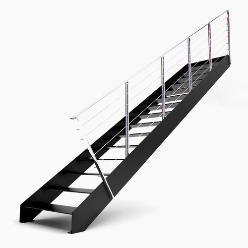 Escalera recta - L20-2R-GFL - d'OPERA STAIRS - estructura de metal