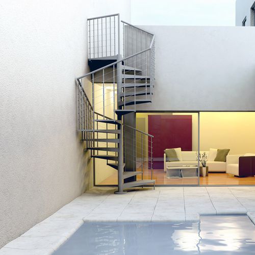 Escalera de caracol cuadrada - F20-Q - d'OPERA STAIRS - contemporánea