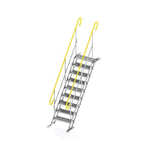Escalera recta - TAS - TLC Sp. z o.o. - con peldaños de metal / con estructura de metal / para obra