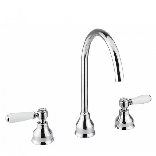 Grifo bimando para lavabo - BDM-MBR-303-W - BAGNODESIGN - de repisa / de metal cromado / de baño