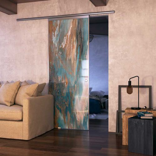 Puerta de interior - SL 4650 - Salinox - de vidrio / de aluminio / corredera