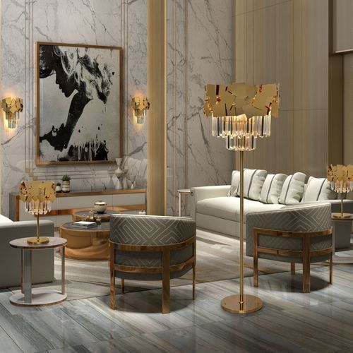 Lámpara de mesa - LINE HEMERA - K-LIGHTING - de acero inoxidable / de cristal / contemporánea