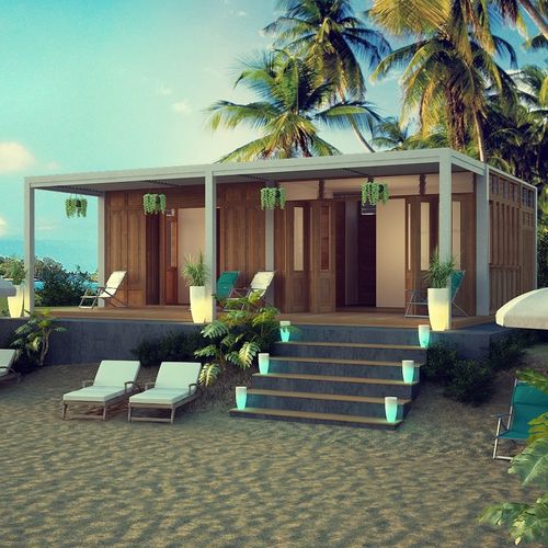 Casa de tipo bungalow - 28M2 - Teck Time - contemporánea / con terraza