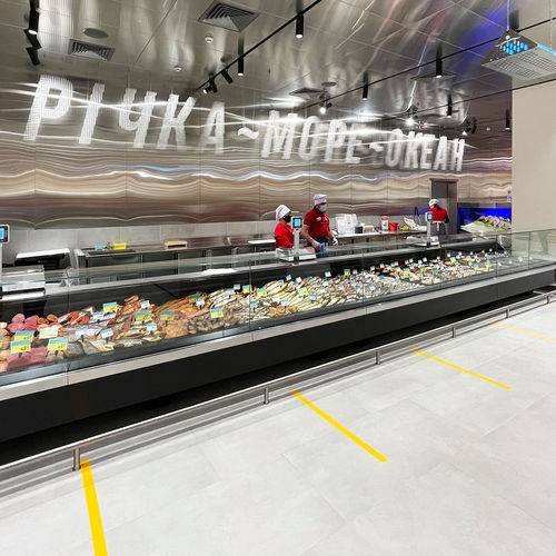 Vitrina refrigerada mostrador - MISSOURI ENIGMA MC 122 DELI OS/SELF M - Hitline - para comercio / de metal / con puerta