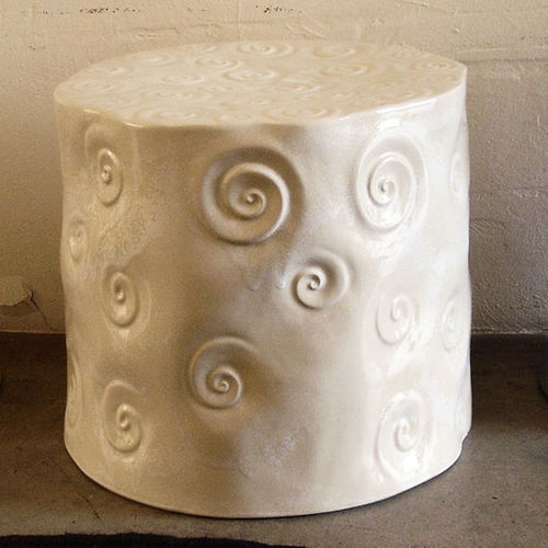 Taburete contemporáneo - GRAN-SOUFFLI - Monolite Ipergres - de cerámica / con base central / hecho a mano