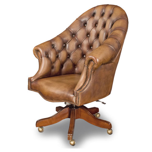 Sillón de director Chesterfield - DIRECTORS - Bendic International - de cuero / de madera / con respaldo alto