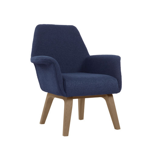 Sillón contemporáneo - VIVA PO02 - New Life Contract - de tejido / de cuero / de haya