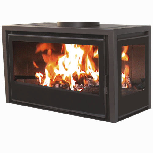 Chimenea insertable de esquina - HS 100 L DCHO CRISTAL - Chimeneas