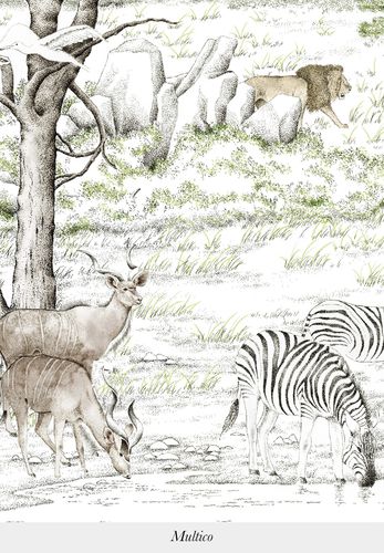 Papel pintado contemporáneo - RIFT VALLEY - ISIDORE LEROY - con motivos de la naturaleza / aspecto tela / blanco