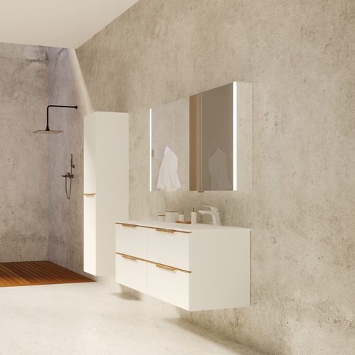 Mueble De Lavabo Suspendido Amber Left Uab Kame Mdf De Corian