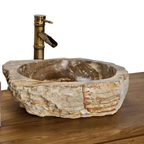 Lavabo sobre encimera - D - Vasque import - ovalado / de madera