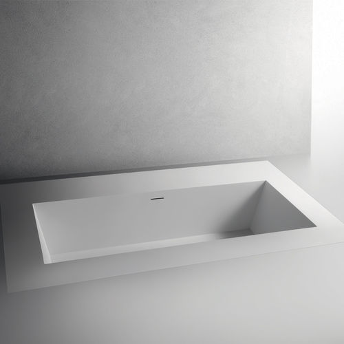 Bañera para vivienda - CUBO 2100 FLOOR-LEVEL BATH - BRERA - de composite / contemporánea / blanca