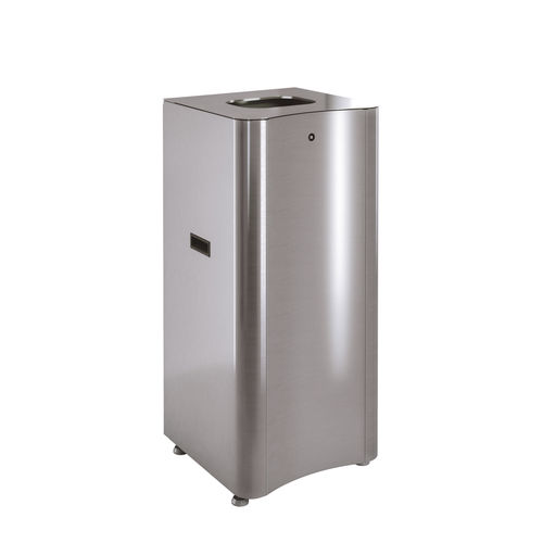 Cubo de basura de acero inoxidable - Elegance 1 - AUWEKO GmbH - de acero inoxidable cepillado / de interior / contemporáneo