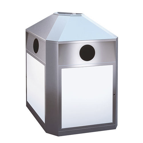 Cubo de basura público - R2 - AUWEKO GmbH - de acero inoxidable / de acero inoxidable cepillado / de polietileno