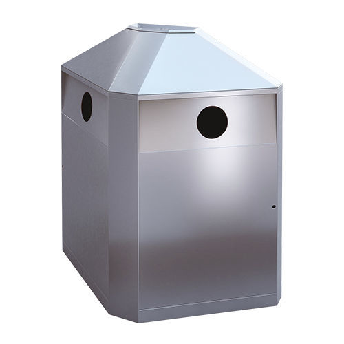 Cubo de basura público - RS2 - AUWEKO GmbH - de acero inoxidable / de acero inoxidable cepillado / de reciclaje