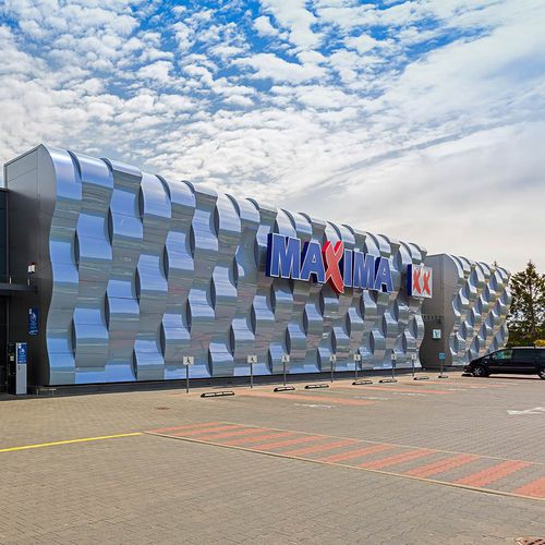 Revestimiento de fachada de paneles - MAXIMA SHOPPING CENTRE - ALUCOBOND - tipo cassette / de aluminio / de composite