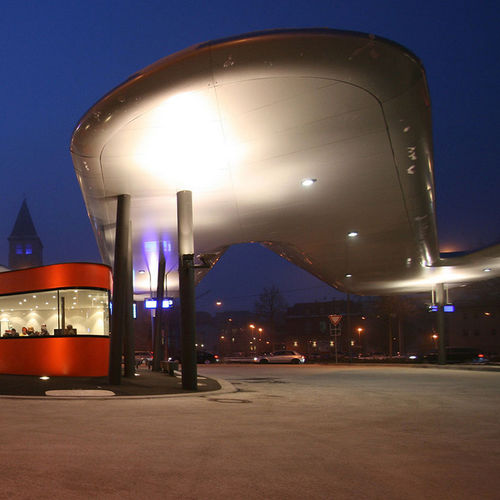 Panel de material compuesto para marquesinas - BUSBAHNHOF JENA - ALUCOBOND - para refugio / para edificio / de revestimiento