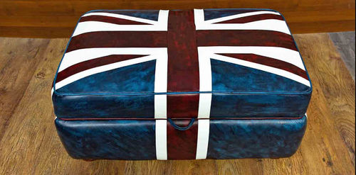 Otomana contemporánea - FLAG - Harleq - de cuero / rectangular / con