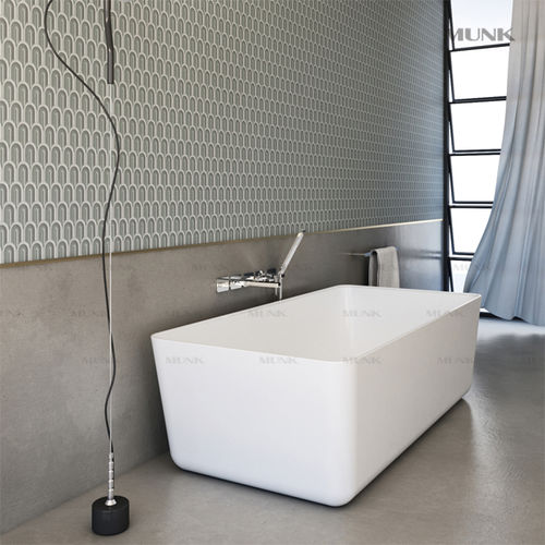 Bañera independiente - B116W2 - Munk Building Materials Co., Ltd. - para vivienda / de mineral compuesto / de fibra acrílica
