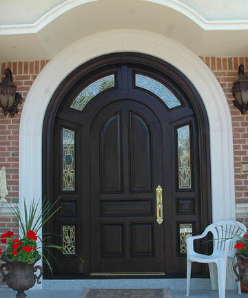 Puerta de entrada - CLASSIC : CS-801 - Granddoors - abatible / de caoba