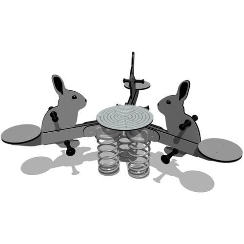 Balancín de muelles de acero galvanizado - RABBITS - Tiptiptap - de PEAD / animal / 3 plazas