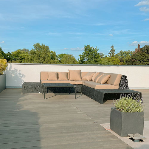Conjunto de jardin contemporáneo - LAVA LOUNGE - Unknown Nordic - de tejido / piedra de lava / de fibra de basalto