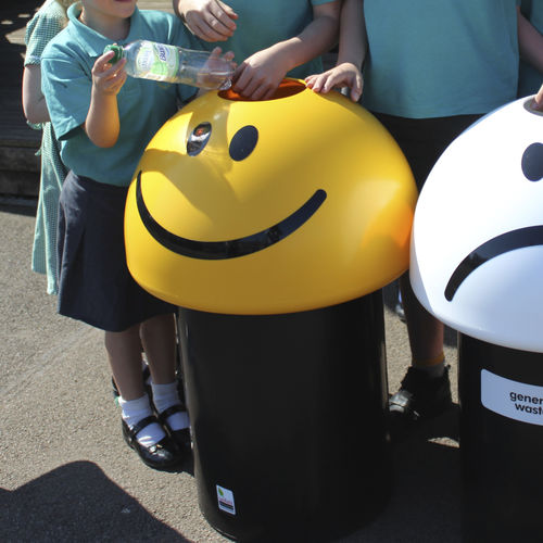 Cubo de basura de polietileno - EMOJI  - leafield envirobin - de reciclaje / de diseño original / para escuela