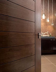 Puerta de interior - SOLID - James Solomon Ltd - de nogal / abatible / ciega