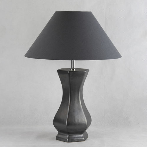 Lámpara de mesa - TULIO BLACK SILVER - Autark 76 Bt. - de metal / de tejido / de cerámica