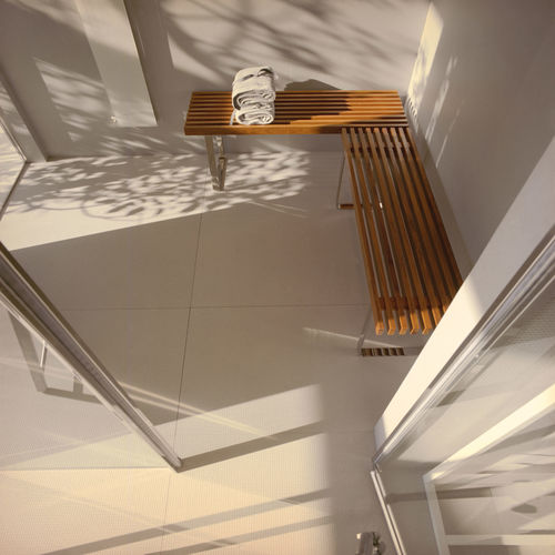 Banco contemporáneo - MINI - EFFE - de teca / aluminio / para centro de spa