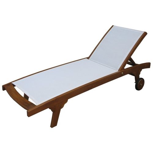 Tumbona contemporánea - Beach Concept - de Batyline® / de Textilene® / de teca