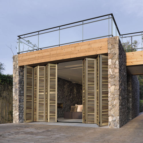Contraventana corredera - Volets Thiebaut - de lamas / plegable / de madera