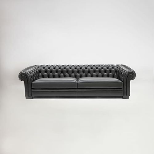 Sofá Chesterfield - VSF619 - Voila Spanish Furniture S.L. - de tejido / de cuero / gris