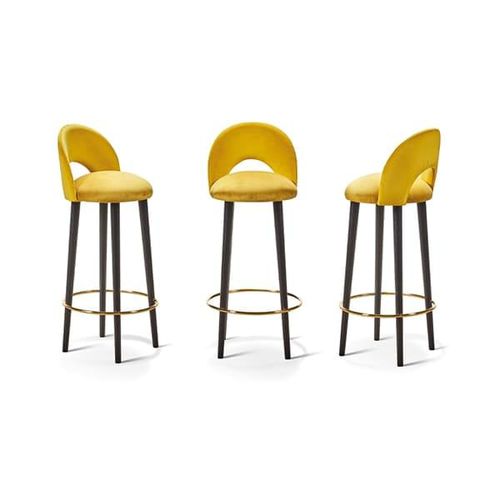 Silla de bar clásica - VCH420 - Voila Spanish Furniture S.L. - de interior / de tejido / con base de madera