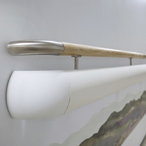 Pasamano de madera - HRBW-50N - CS Construction Specialties - aluminio / de acero inoxidable / PETG