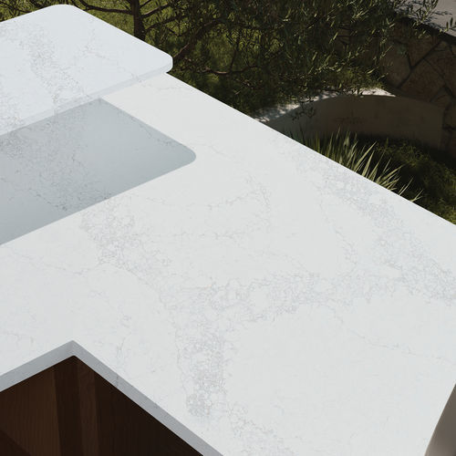 Encimera de cocina sintética - Calacatta Era - Fujian Ultracera New Materials CO.,Ltd - de sílice / para uso residencial / para cocina