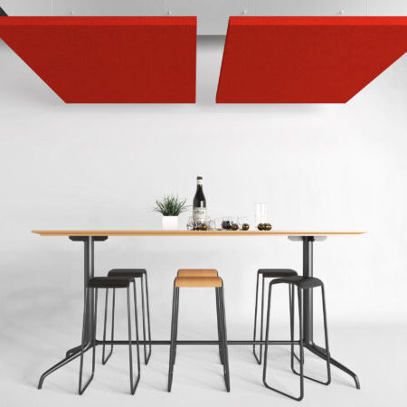 Falso techo de poliéster - ABSORB SQUARE - The Acoustics Company SAS - de PET / en isla / para oficina