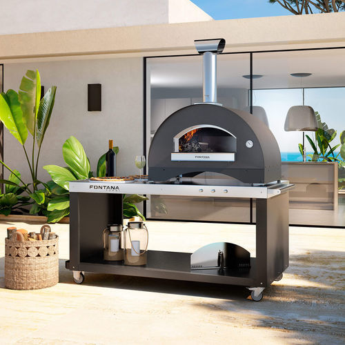 Carrito de servicio - PIZZA-DESK - Fontana Forni s.r.l. - para el sector profesional / de jardín / de acero inoxidable