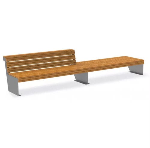 Banco público contemporáneo - LUISA COMBI - Playparc - de madera / con respaldo / sin respaldo