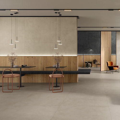 Baldosa de gres porcelánico - CHIMNEY - CERAMICHE CAESAR - de cemento / de resina / mate