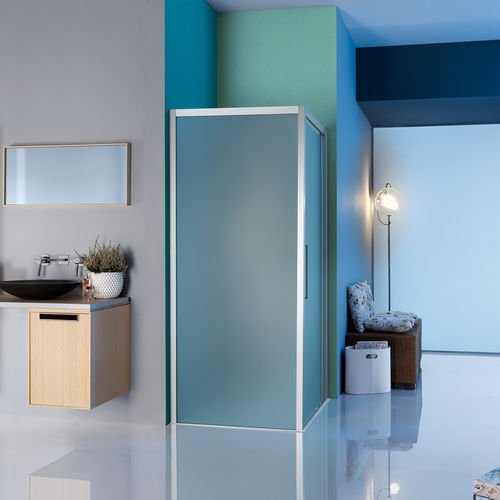 Mampara de ducha fija - B7924 - SAMO - rectangular / de esquina / de vidrio templado