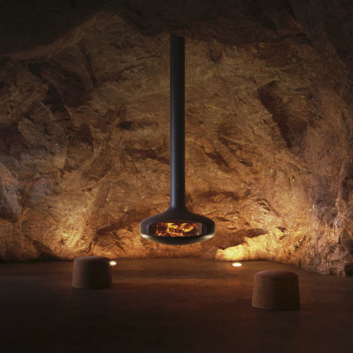 Chimenea de leña - DOMOFOCUS GLAZED - Focus Creation - autoportante / suspendida / central